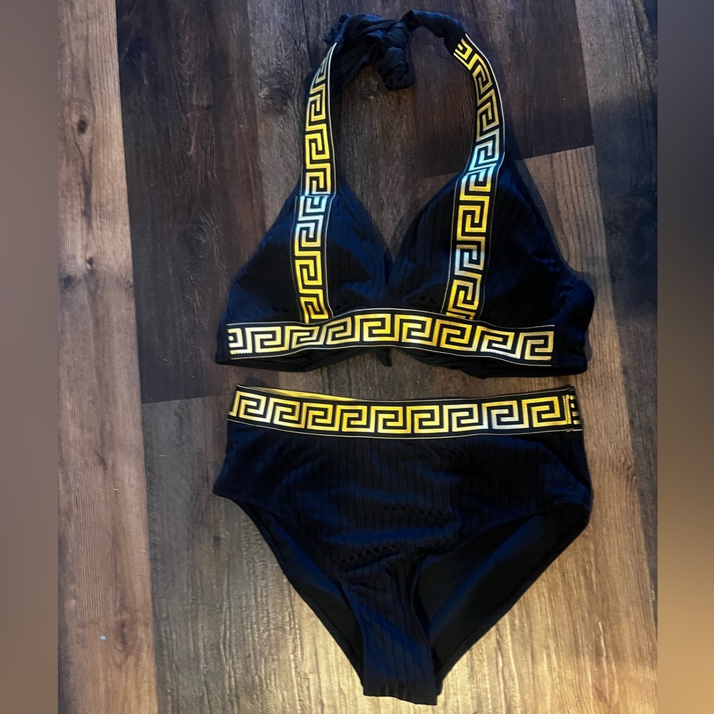 Black and Gold Bikini Set size Large